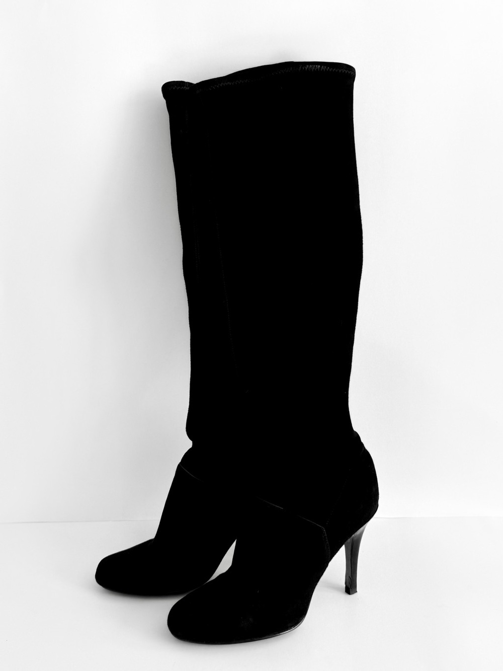 Cole Haan Nike Air Black Suede Knee High Stretch Stiletto Boots Womens 5B